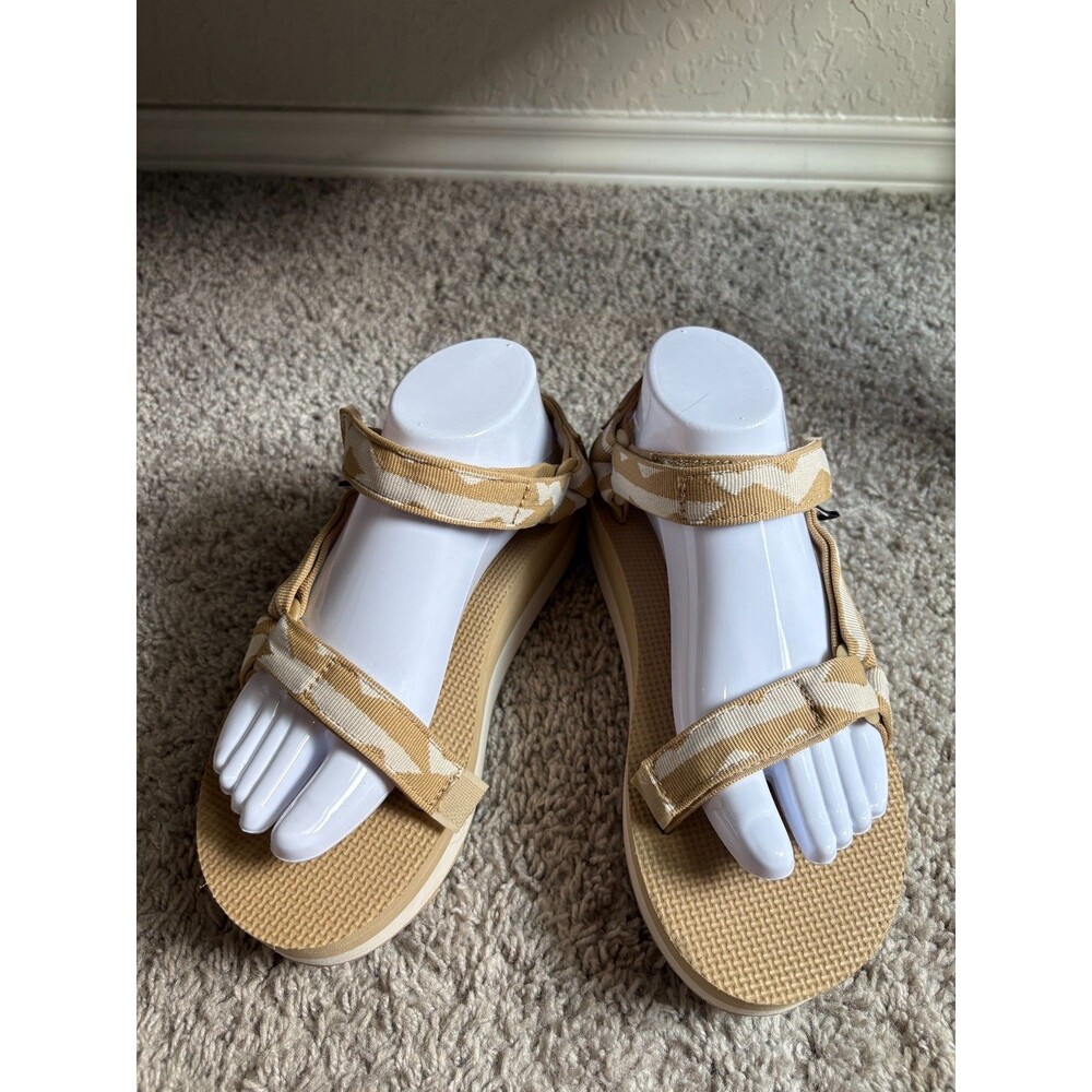 Teva Womens Flatform Sandals Size 9 Universal Balance Platform Neutral Nude Tan